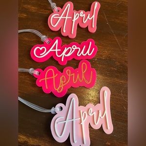 “April” Name Bag Tags
